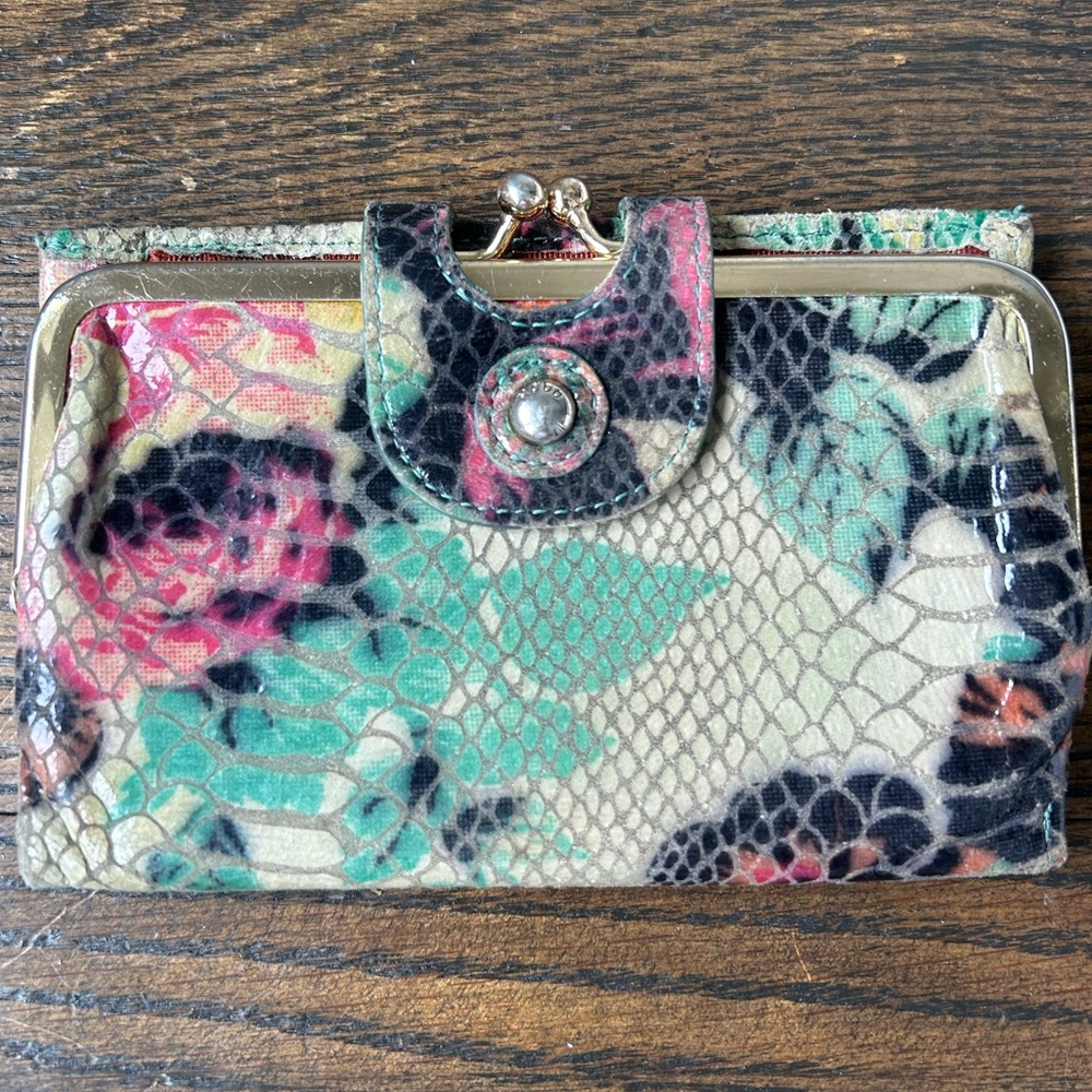 HOBO Alice Multicolored Snakeskin Compact Wallet